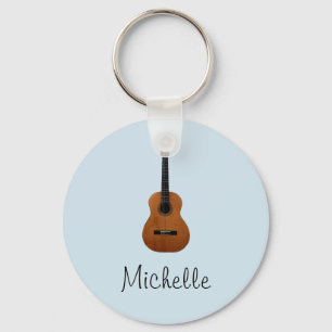 Cute Monogram Blue Music Guitar Key Ring