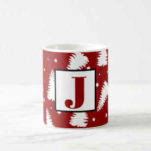 Cute Monogram Christmas Trees  Coffee Mug