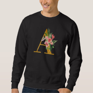 Cute Monogram Initial Coloured Letters Flowers Cap Sweatshirt