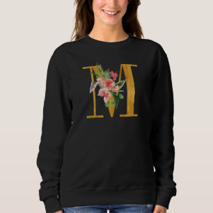 Cute Monogram Initial Letters Coloured Flowers Cap Sweatshirt
