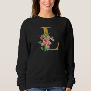 Cute Monogram Initial Letters Flowers Capital L_1 Sweatshirt