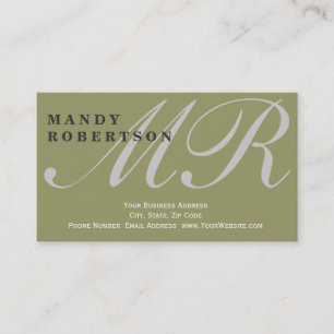 Cute Monogram Interior Designer Business Card