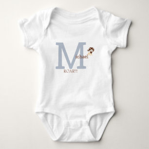 Cute Monogram Lion Baby Boy Bodysuit