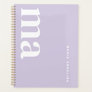 Cute Monogram Name Purple School Planner