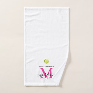 Cute Monogram Tennis Towel Player Girl Initials