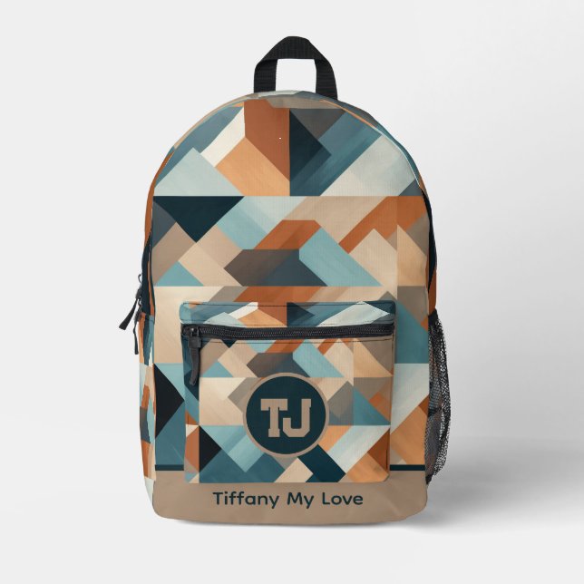 Cute Monogrammed Favour Gift Backpack For Boys (Front)