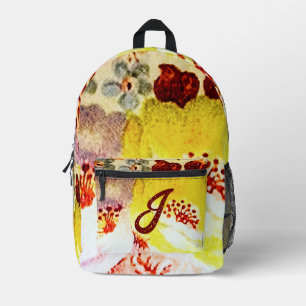 Cute Monogrammed Floral Print Printed Backpack