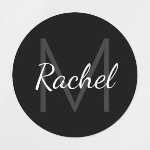 Cute Monogrammed Girl's Name Black & White