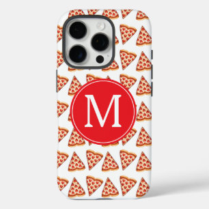 Cute Monogrammed Initials Pizza Pattern iPhone 16 Pro Case
