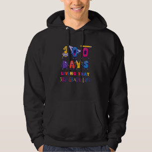 Cute Monster 100 Days Living That 3rd Grade Life K Hoodie