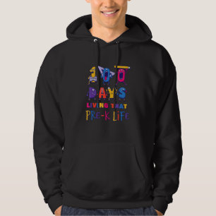 Cute Monster 100 Days Living That Pre K Life Kids Hoodie