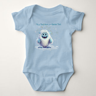 Cute Monster Abominable Yeti Winter Snowflakes Baby Bodysuit