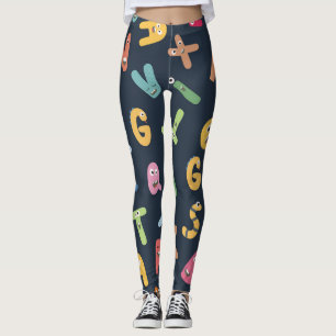 Cute monster alphabets   leggings