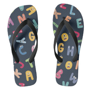 Cute monster alphabets thongs