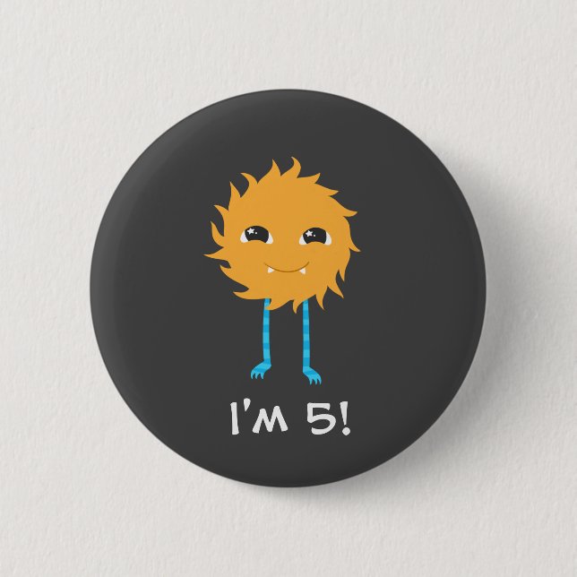 Cute Monster Birthday 6 Cm Round Badge (Front)