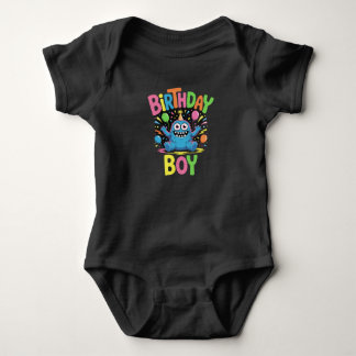 Cute Monster Birthday Boy Babysuit  Baby Bodysuit