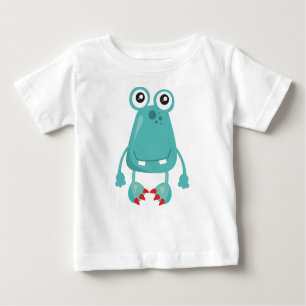 Cute Monster, Blue Monster, Funny Monster, Silly Baby T-Shirt