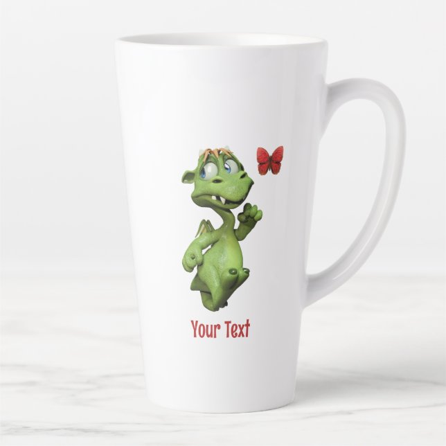 Cute Monster Butterfly Gift Latte Mug (Right)