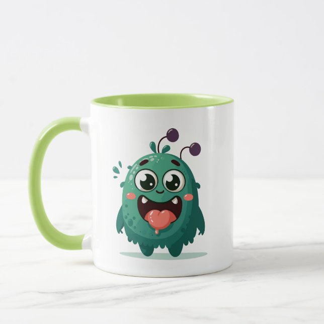 Cute Monster Cartoon Illustration Mug (Left)