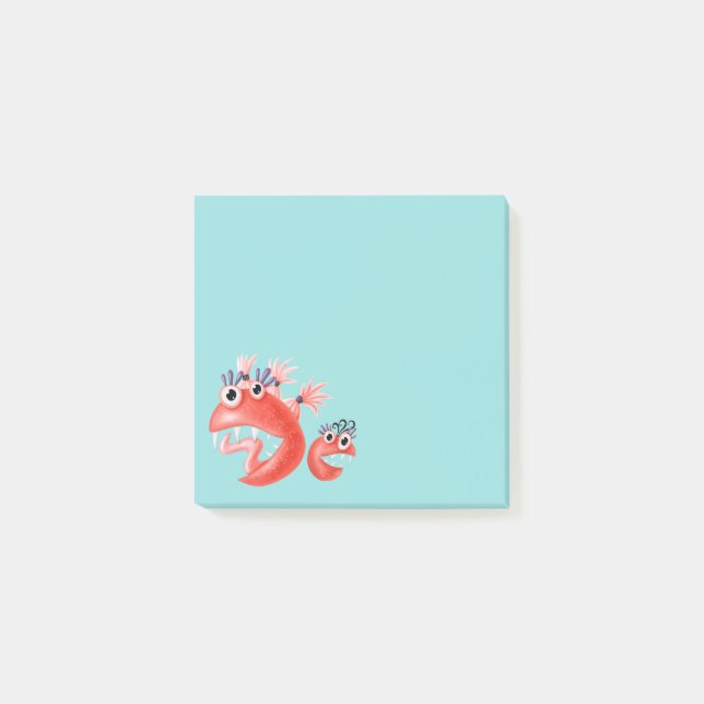 Cute Monster Crazy Funny Kids Post-it Notes (Front)