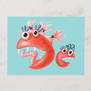 Cute Monster Crazy Funny Kids Postcard