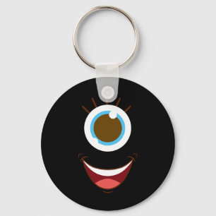 Cute Monster Face Halloween Holiday Key Ring