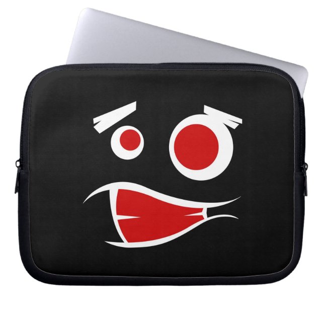 Cute monster face patterns license plate frame laptop sleeve (Front)