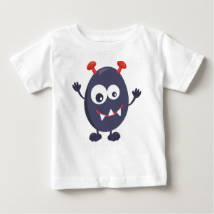 Cute Monster, Funny Monster, Blue Monster, Horns Baby T-Shirt