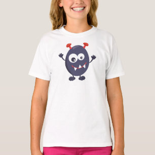 Cute Monster, Funny Monster, Blue Monster, Horns T-Shirt