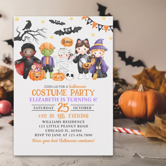Cute Monster Halloween Costume Party For Kids Invitation (Creator Uploaded)