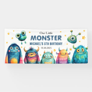 Cute Monster Mash Whimsical Kids' Birthday Party Banner