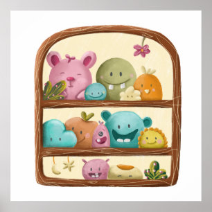 Cute Monster Nursery Art Poster