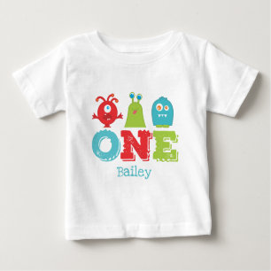 Cute Monster ONE First Birthday Baby T-Shirt