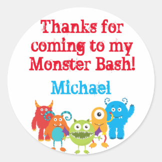 Cute Monster Party Favour Stickers