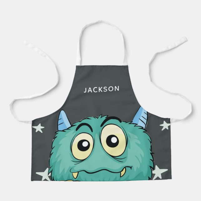 Cute Monster Personalised Apron (Front)