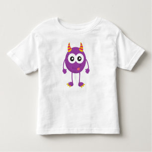 Cute Monster, Purple Monster, Funny Monster, Horns Toddler T-Shirt