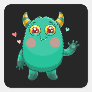 Cute monster square sticker