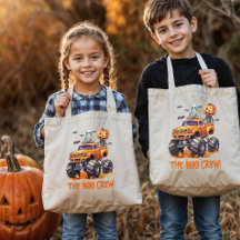 Cute Monster Truck Modern Boo Crew Halloween