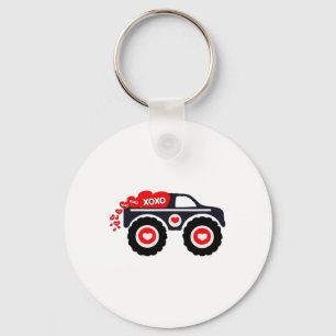 Cute Monster Truck Valentine's Day Xoxo Heart Todd Key Ring