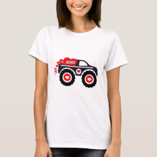 Cute Monster Truck Valentine's Day Xoxo Heart Todd T-Shirt