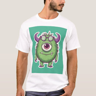 "Cute Monster Vibes: Happy One-Eyed Sticker Tee" T-Shirt