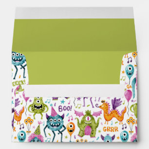 Cute Monsters Birthday Party Envelope