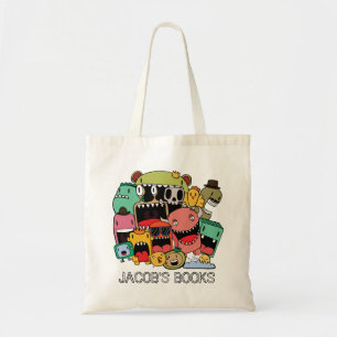 Cute Monsters Characters Library Book Bag