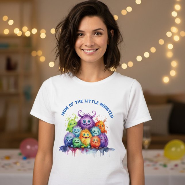 Cute Monsters Kids Birthday Party Mom T-Shirt (Creator Uploaded)