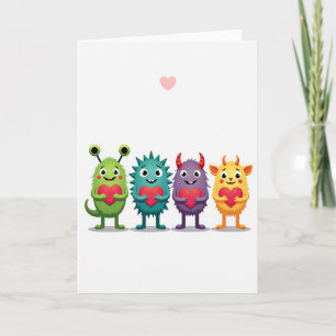 Cute Monsters Love Card