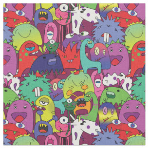 Cute Monsters - pattern for kids Fabric
