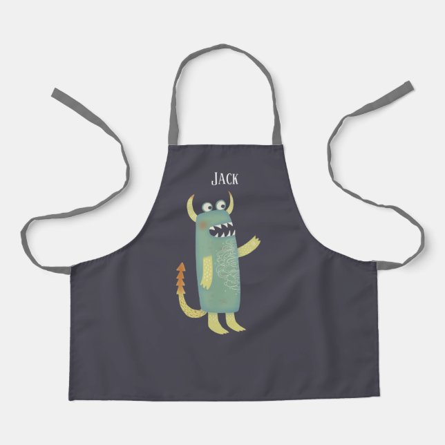 Cute Monsters Personalised Apron (Front)