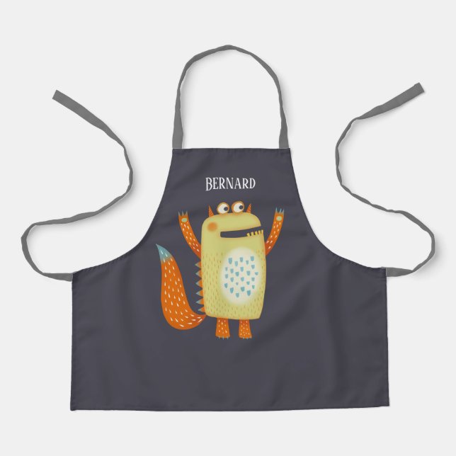 Cute Monsters Personalised Apron (Front)