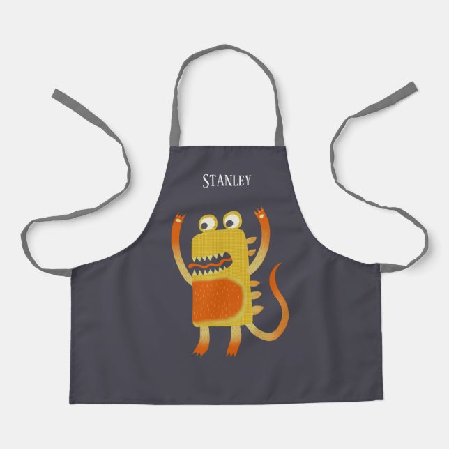 Cute Monsters Personalised Apron (Front)