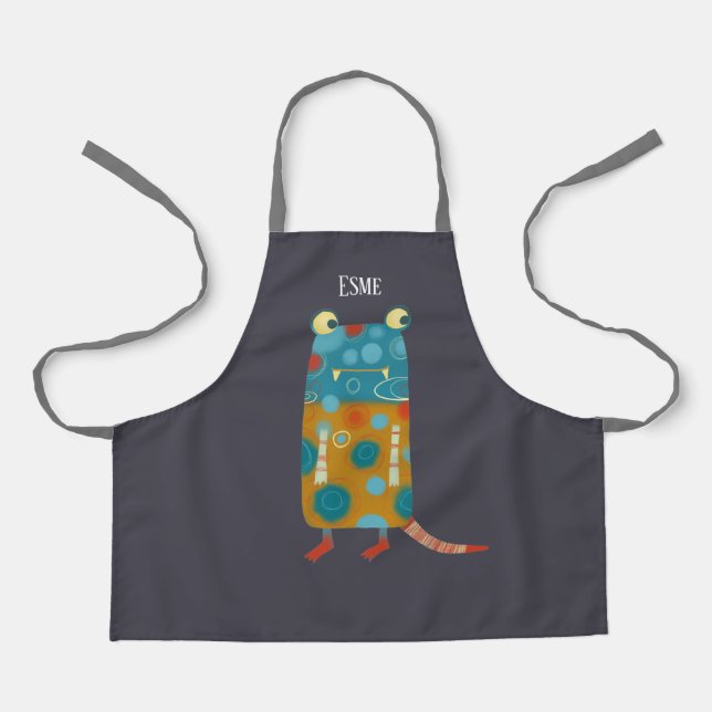 Cute Monsters Personalised Apron (Front)